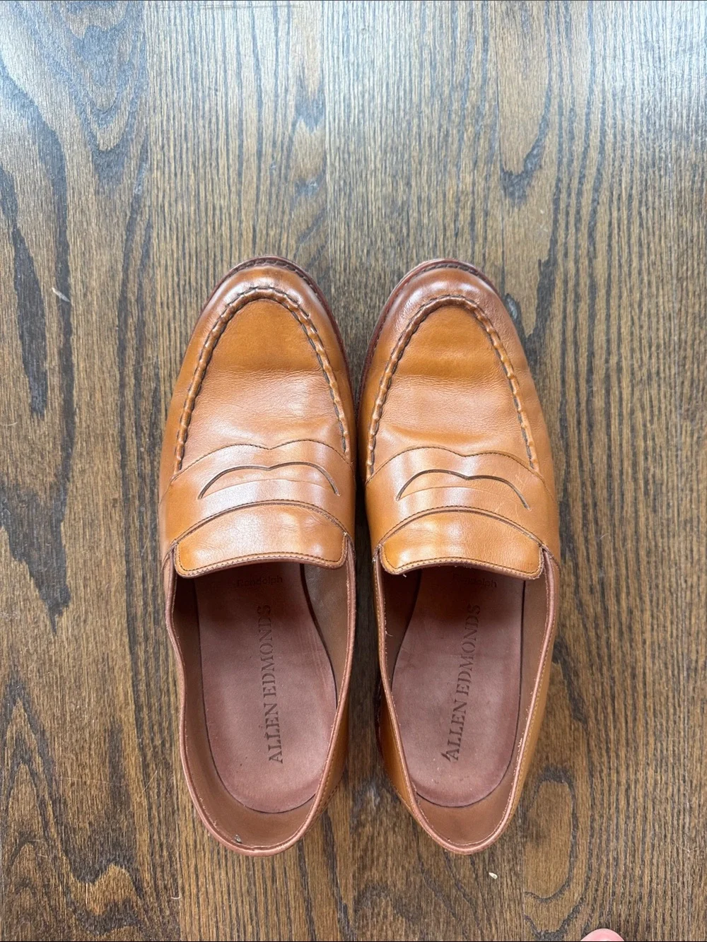 Allen Edmonds Cognac Leather Penny Loafers